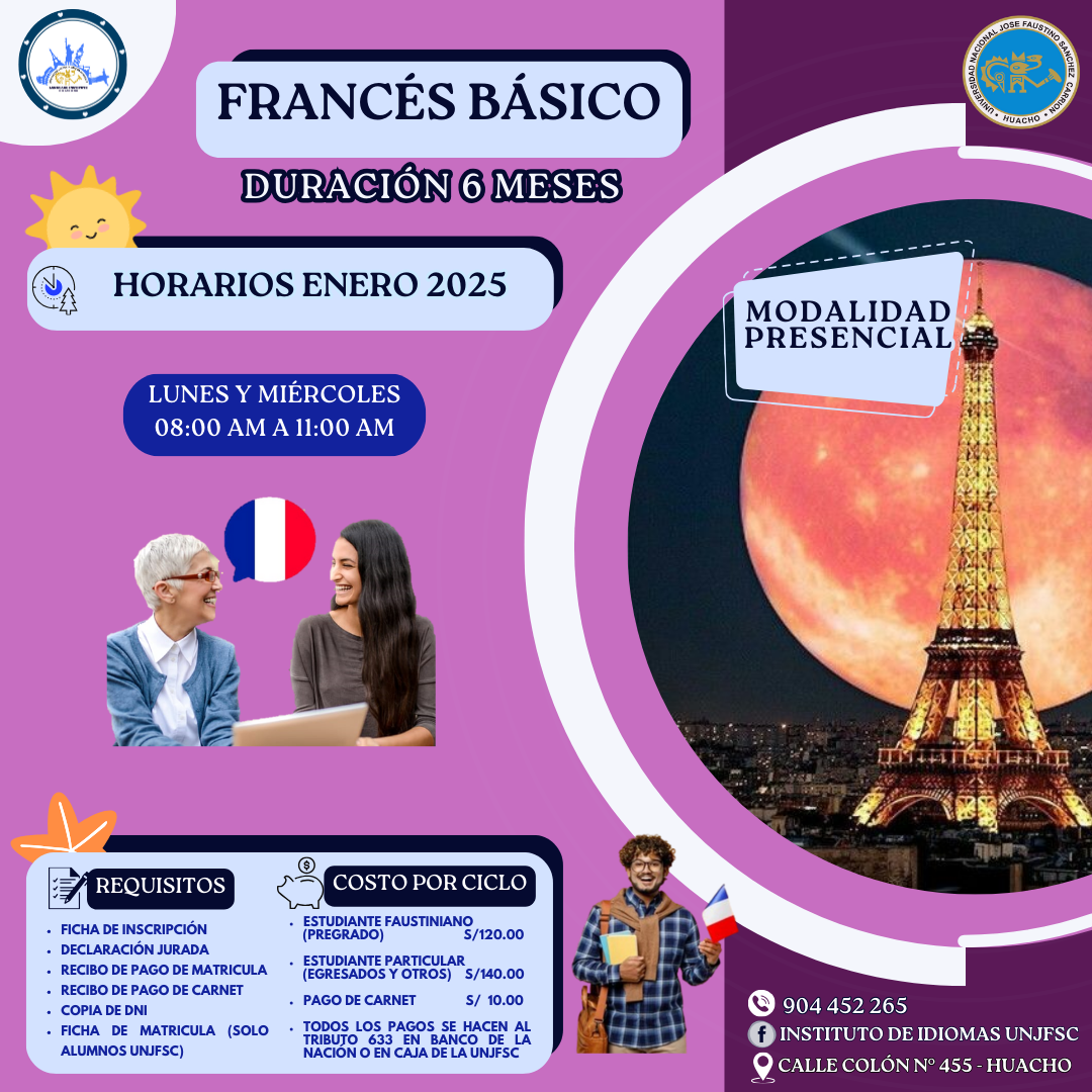 Horario presencial de Frances