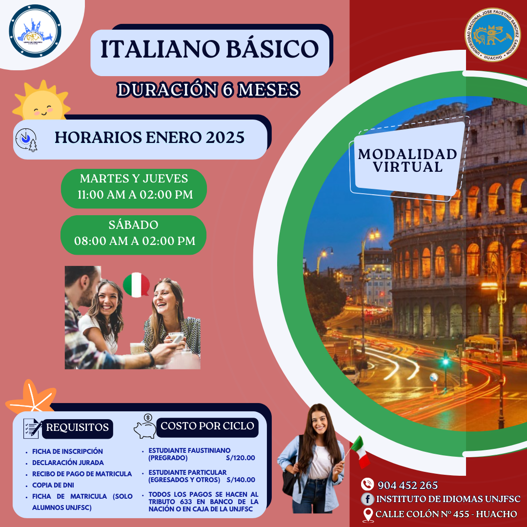 Horario virtual de Italiano