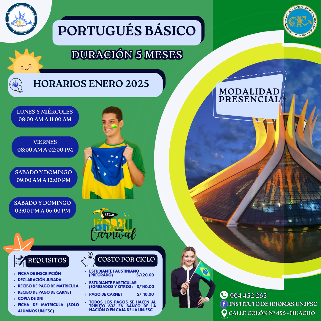 Horario presencial de Portugues