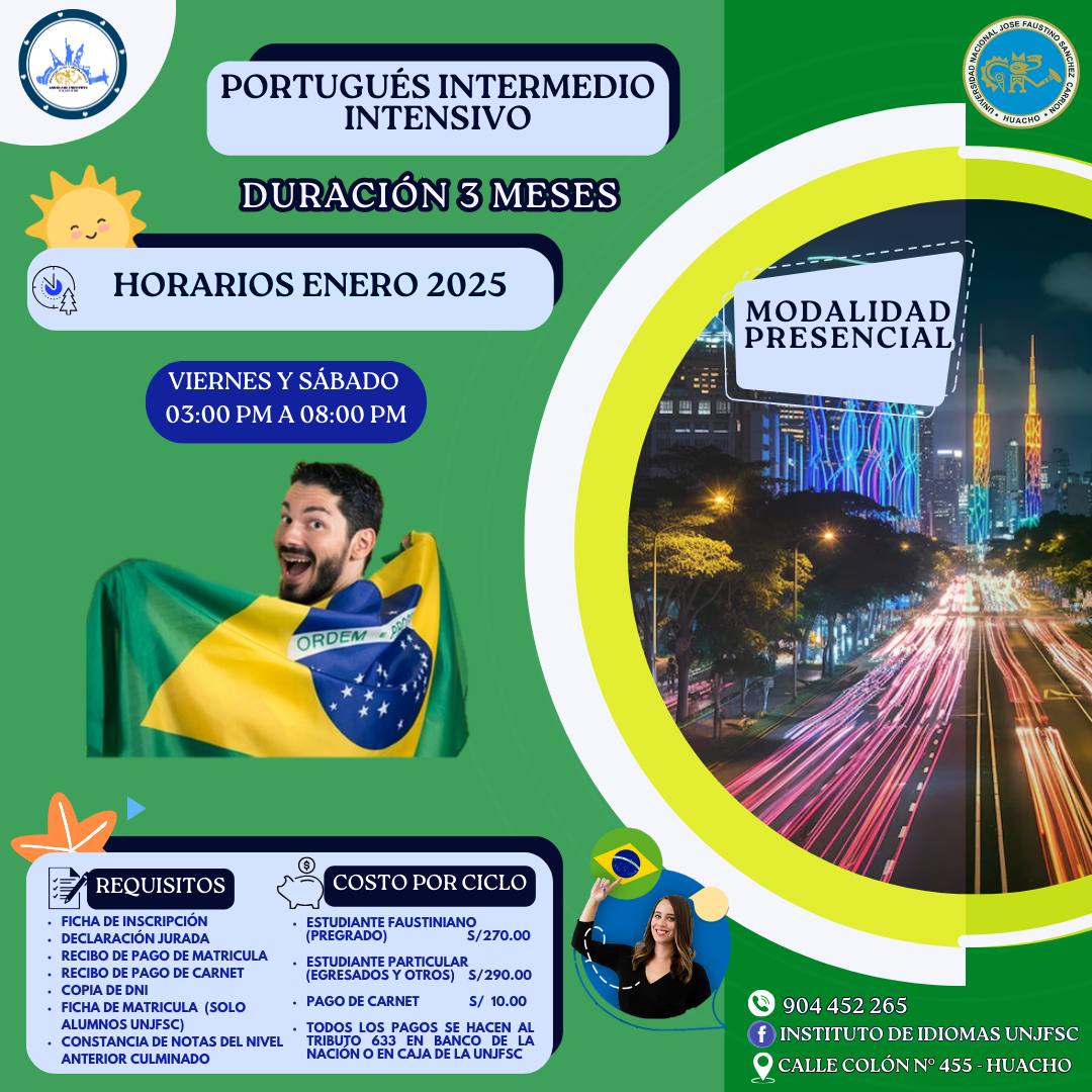 Horario presencial de Portugues