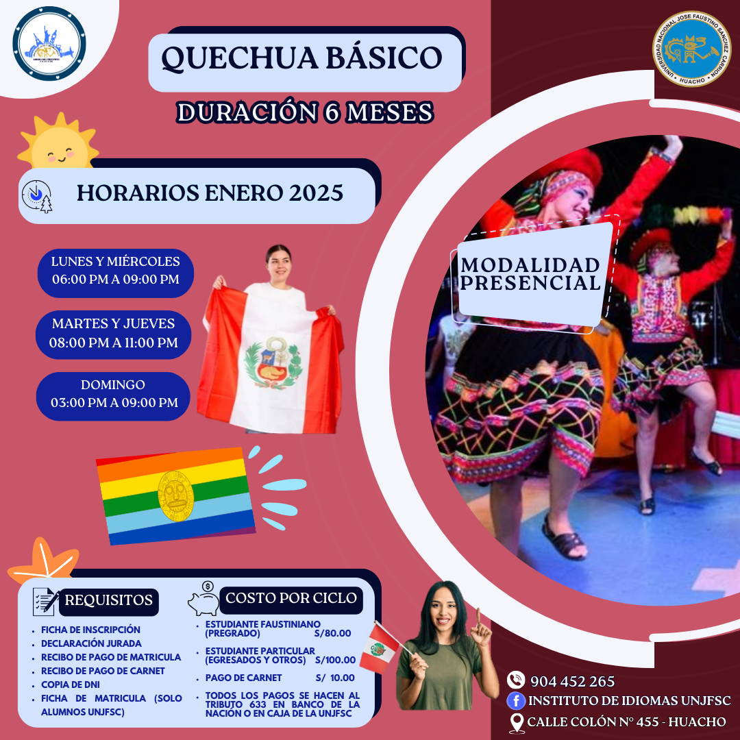 Horario presencial de Quechua