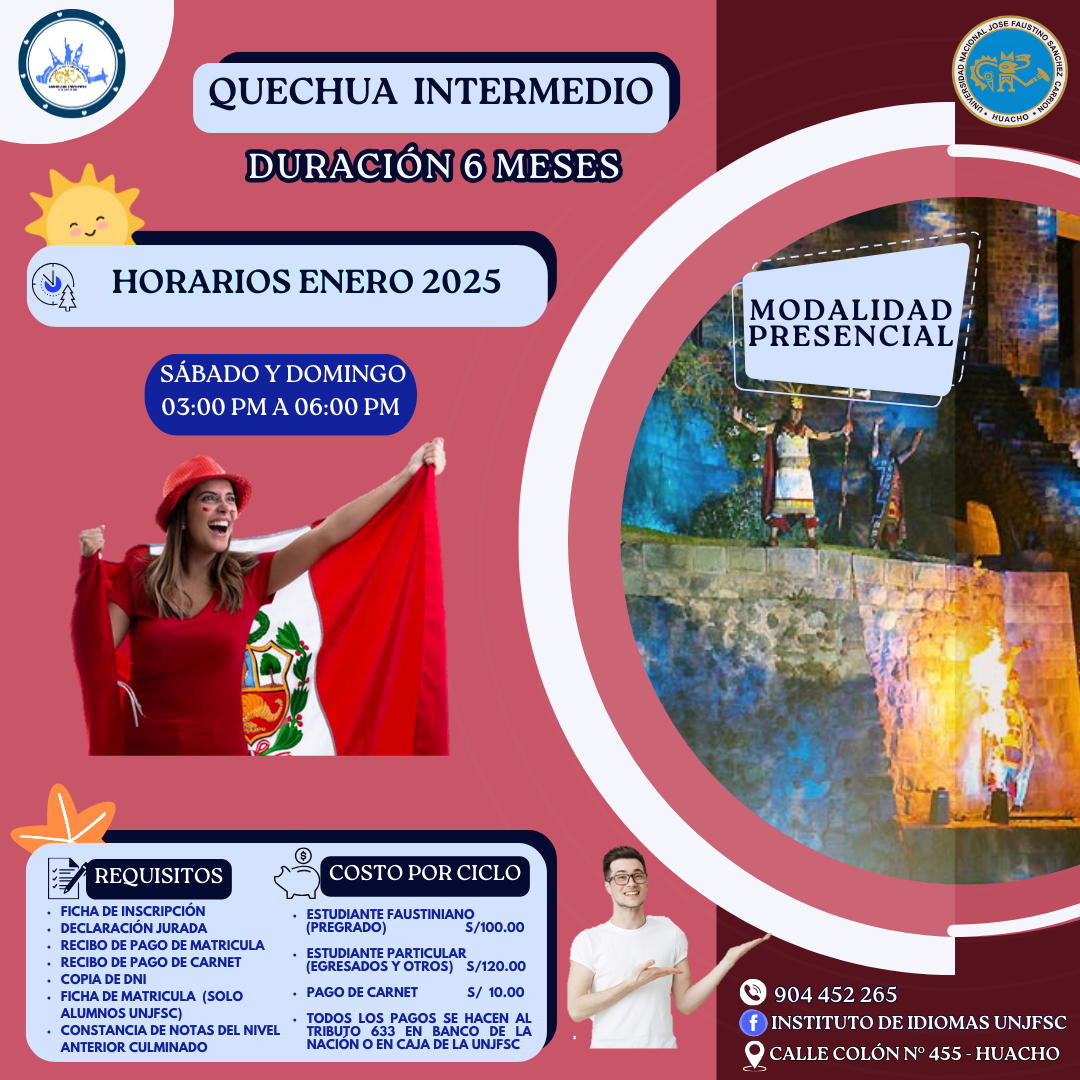 Horario presencial de Quechua